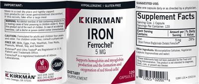 Iron Ferrochel 5 mg label