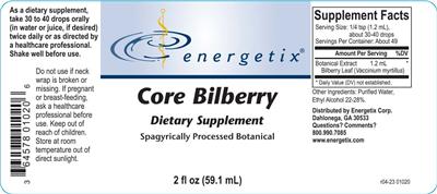 Core Bilberry label
