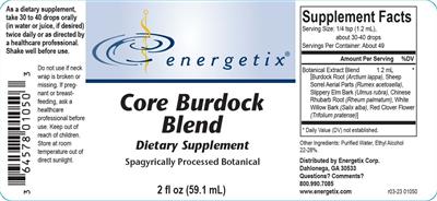 Core Burdock Blend label