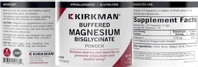 Buffered Magnesium Bisglycinate Powder label
