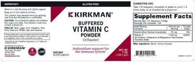 Buffered Vitamin C Powder Unflavored label