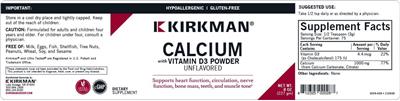 Calcium with Vitamin D3 Powder Unflavored label