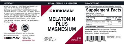 Melatonin Plus Magnesium label