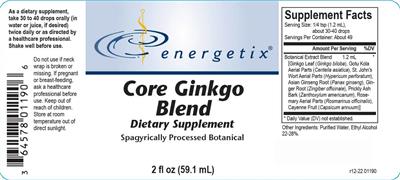 Core Ginkgo Blend label