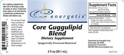 Core Guggulipid Blend label