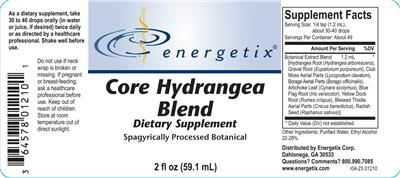 Core Hydrangea Blend label