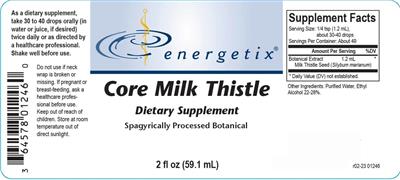 Core Milk Thistle label