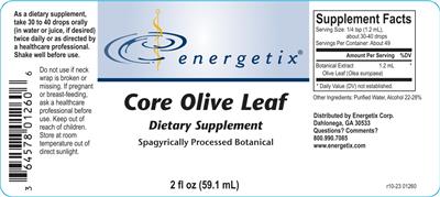 Core Olive Leaf label