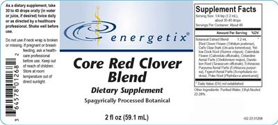 Core Red Clover Blend label