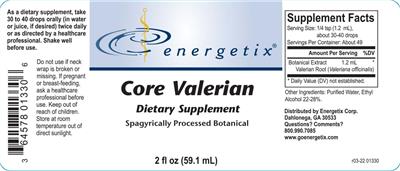 Core Valerian label
