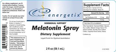 Melatonin Spray label