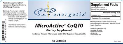 MicroActive CoQ10 label