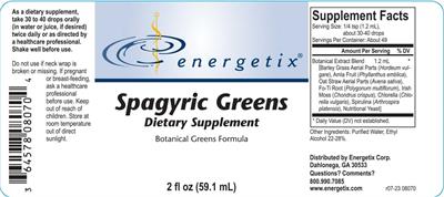 Spagyric Greens label