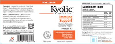 Kyolic Formula 103 label