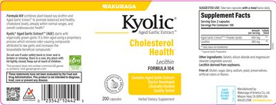 Kyolic Lecithin Formula 104 label