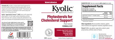 Kyolic Plant Sterols Formula 107 label