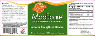 Moducare Daily Immune Support label