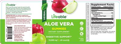 Aloe Vera Gummies Natural Apple Flavor label