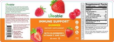 Immune Support Gummies Berry Flavor label