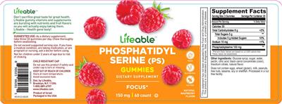 Phosphatidyl Serine (PS) 150 mg Natural Raspberry Flavor label