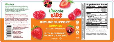 Immune Support Gummies Berry Flavor label