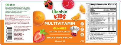 Multivitamin Gummies Fruit Flavor label