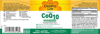 CoQ10 100 mg label