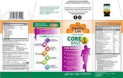 Core Daily 1 for Women label
