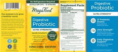 Digestive Probiotic Ultra Strength label
