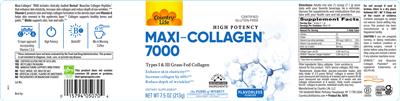 Maxi-Collagen 7000 Flavorless Powder label