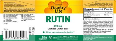 Rutin 500 mg label