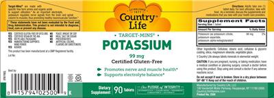 Potassium 99 mg label
