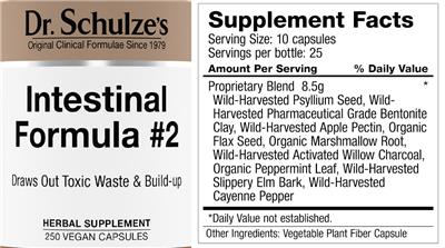Intestinal Formula #2 label