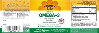 Omega-3 Fish Body Oils 1,000 mg label