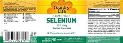 Selenium 100 mcg label
