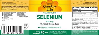 Selenium 200 mcg label