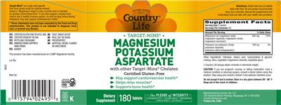 Magnesium Potassium Aspartate label