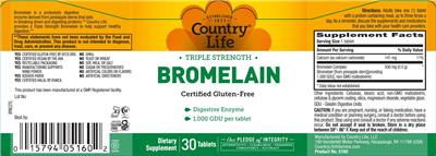 Triple Strength Bromelain label