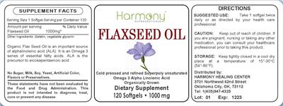 Flaxseed Oil 1000 mg label