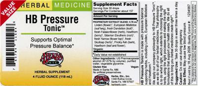 HB Pressure Tonic label
