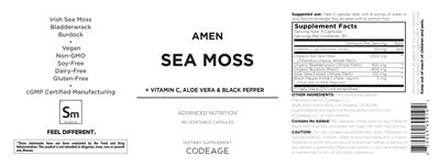 Amen Sea Moss label