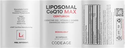 Liposomal CoQ10 Max label