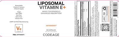 Liposomal Vitamin E+ label