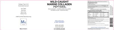 Wild-Caught Marine Collagen Peptides Unflavored Powder label