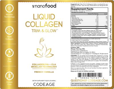 Liquid Collagen Trim & Glow French Vanilla label