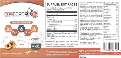 PreProtein 15 g Peach label