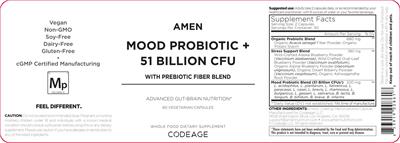 Mood Probiotic + 51 Billion CFU label