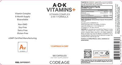 A-D-K Vitamins+ label
