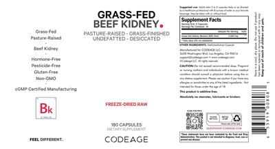 Grass-Fed Beef Kidney label