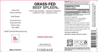 Grass-Fed Beef Spleen label